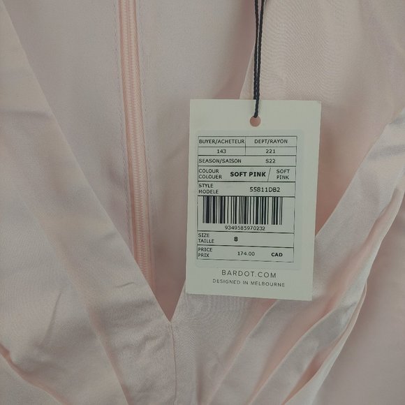 BARDOT - ZARIA MIDI DRESS IN SOFT PINK, US 8 - Picture 6 of 6